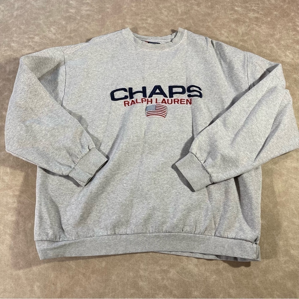 Chaps Ralph Lauren Big Logo Grey SweatShirt Size XL